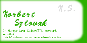 norbert szlovak business card